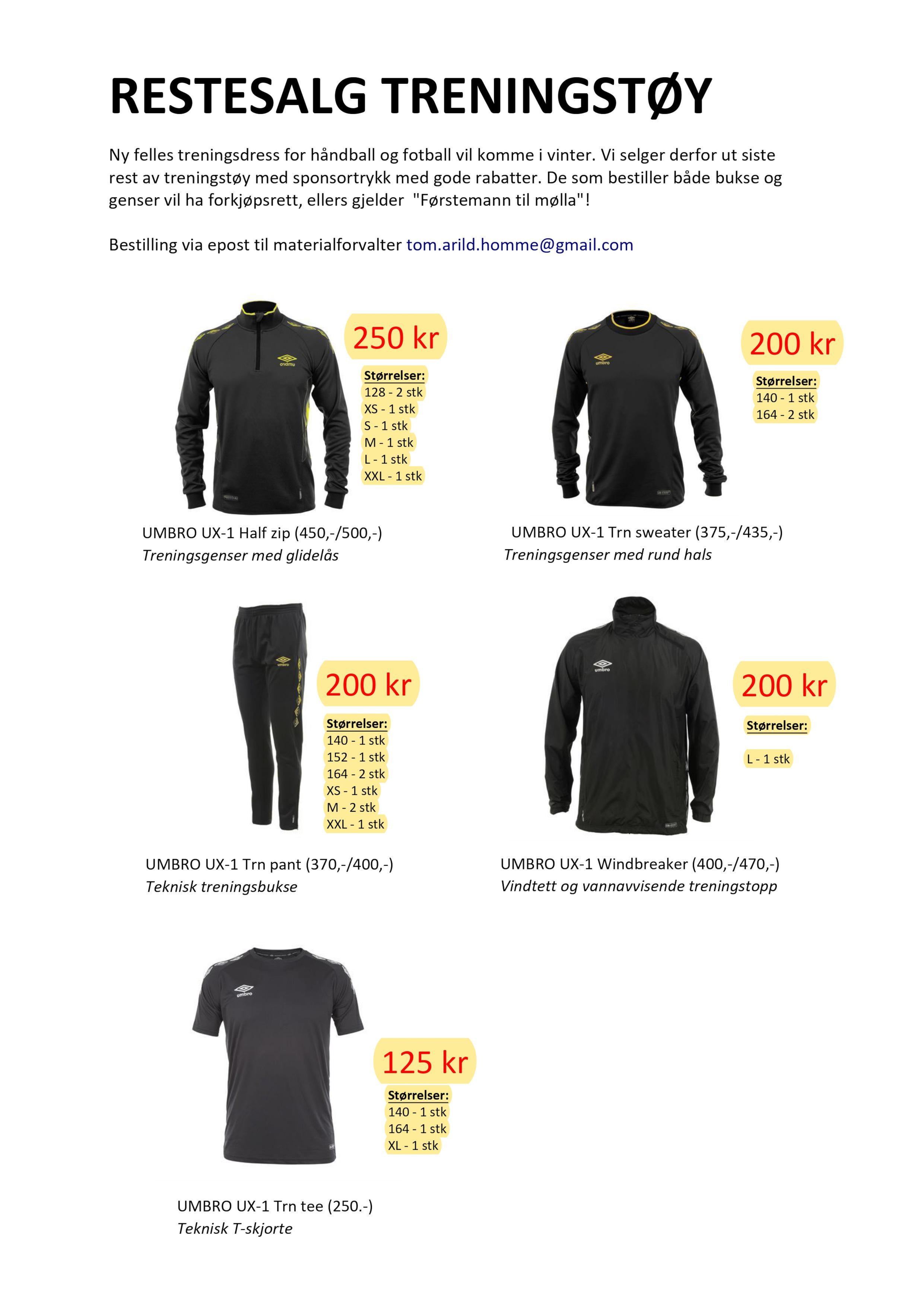 Restesalg på sylfrekt treningstøy - fortsatt litt igjen